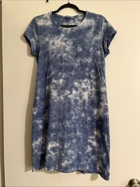 GAP Blue and White Tie-Dye Tee Dress